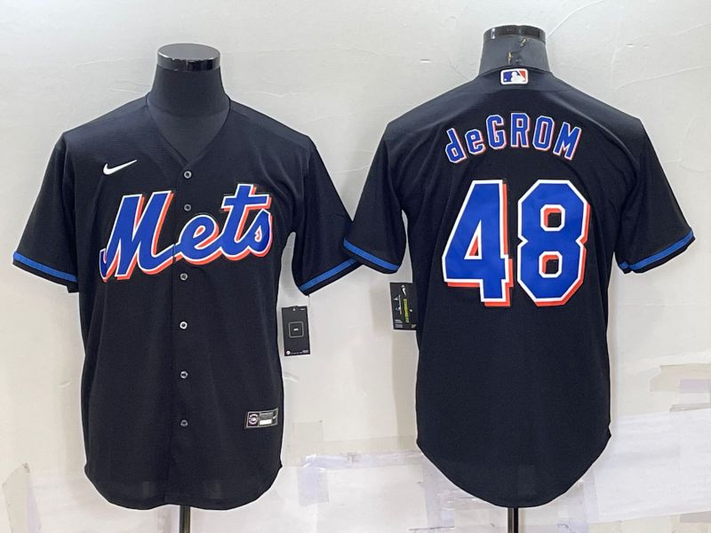 Men New York Mets #48 deGrom Black Game 2022 Nike MLB Jersey